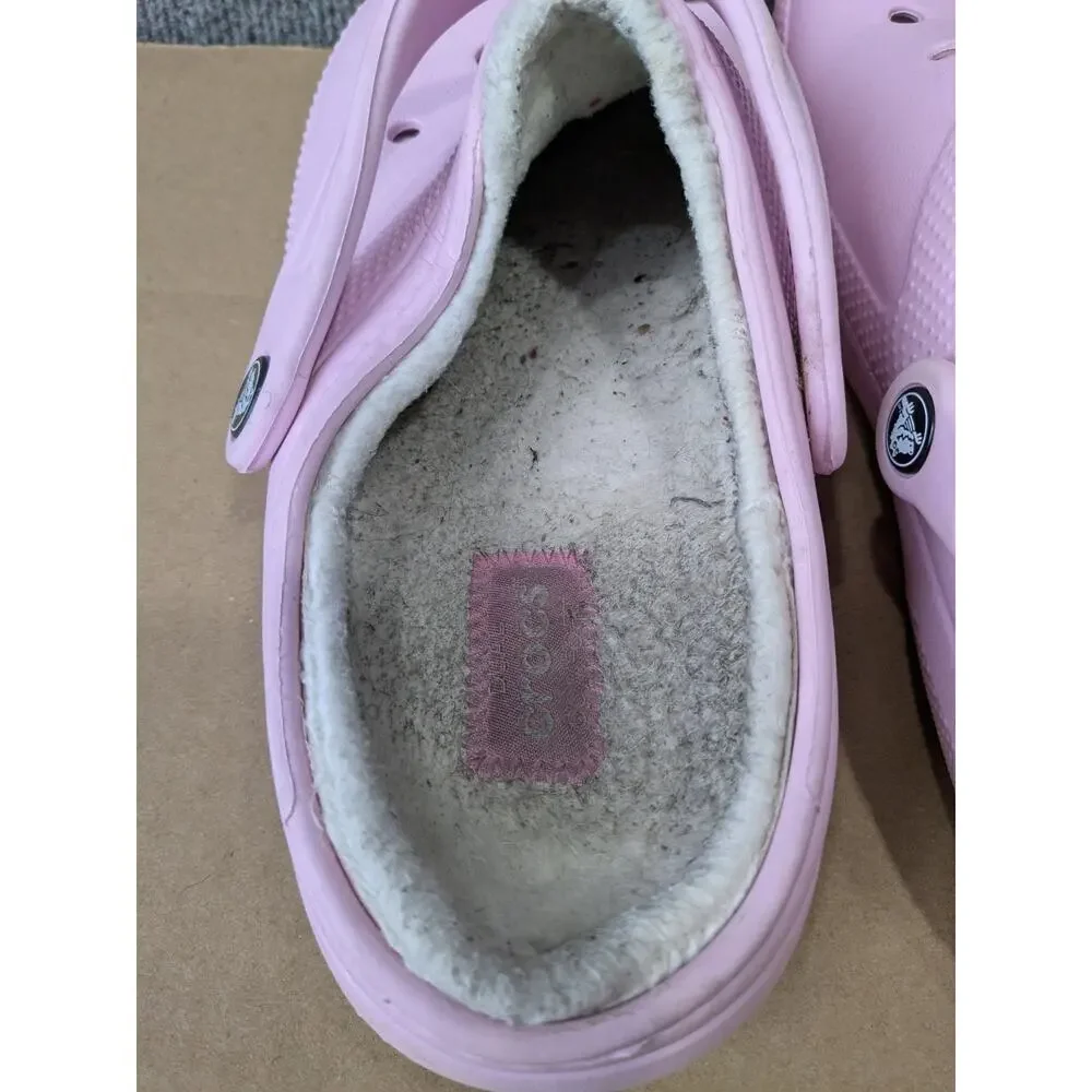Crocs Classic Fur Lined Unisex Comfort Clog Size 9M/11W Slip On Shoes Strap